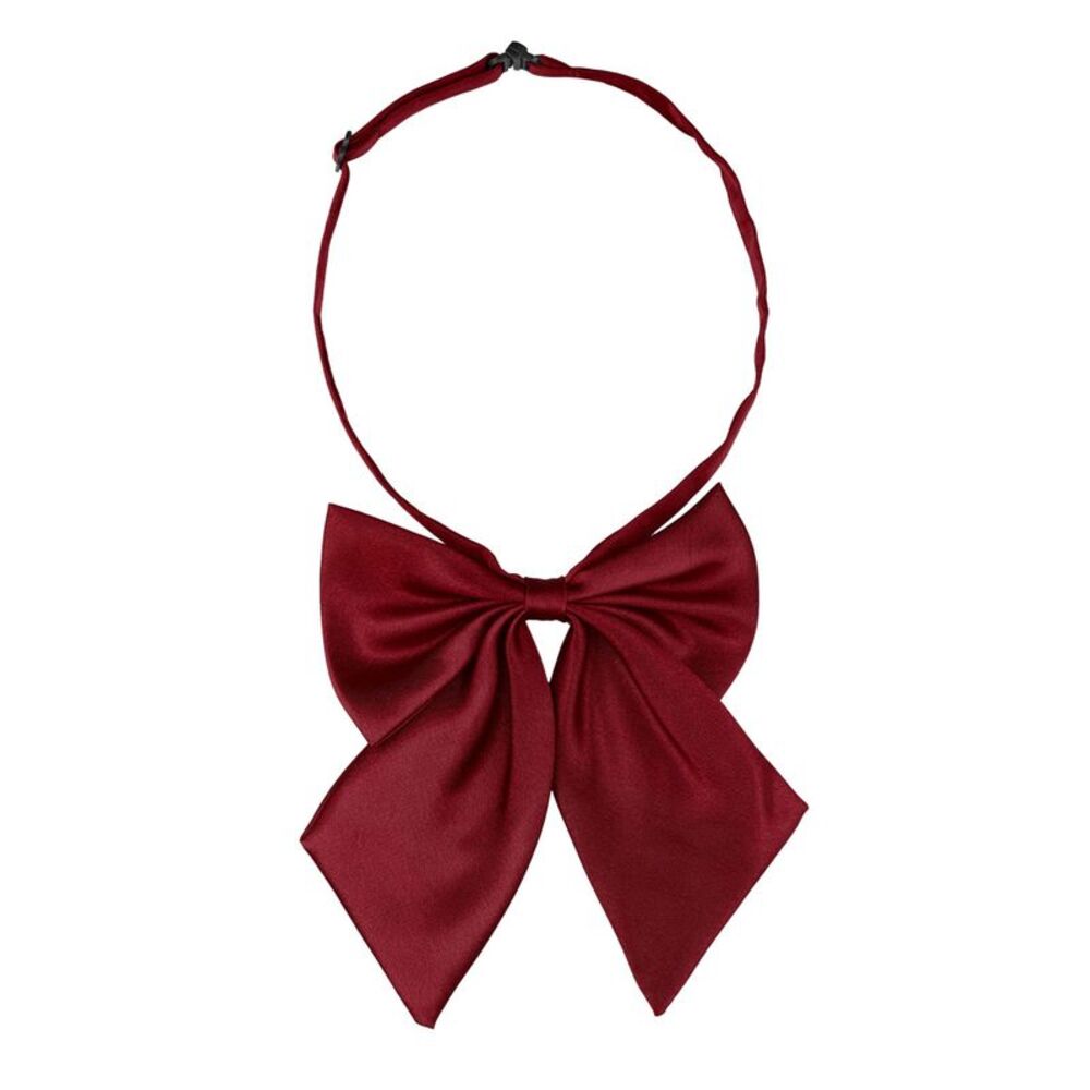 Adjustable Solid Color Pre-tied Uniform Work Costume Bow Tie One Size Wine Red